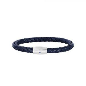 Sterling Silver Men's Leather Bracelet